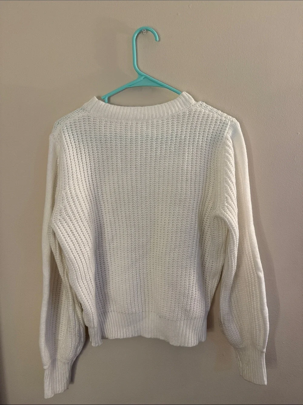 Classic Crewneck Knit Sweater - White